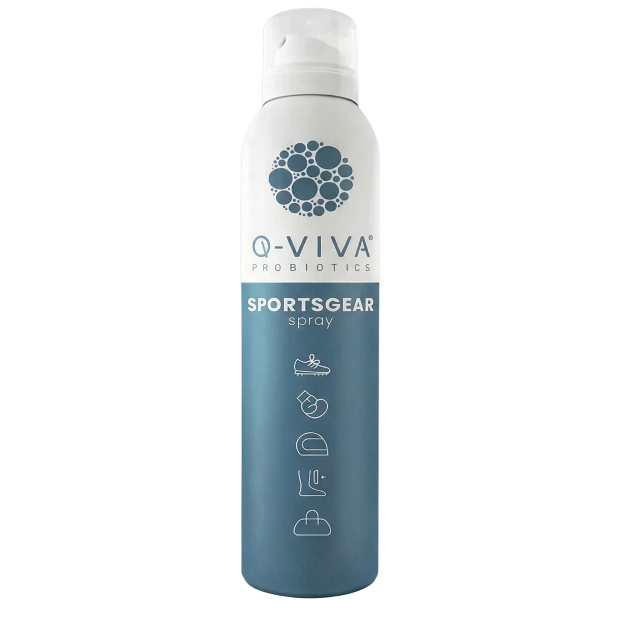 Q-Viva Sportsgear Spray fles ontworpen om geuropbouw in sportuitrusting en sportkleding aan te pakken
